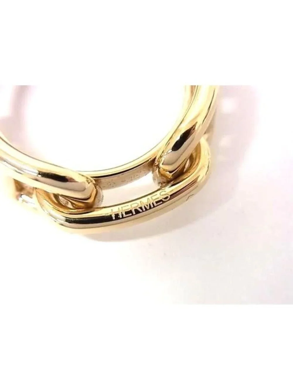 ★SOLD★ Hermes Chaine D'ancre Lucade Legato Scarf Ring Closure Champagne Gold - Picture 3 of 3
